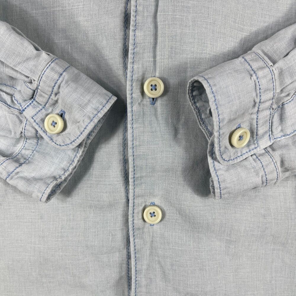 Tommy Bahama Relax Button Up Shirt Men's‎ 2XL Light Blue Pure Linen Long Sleeve - Picture 5 of 13